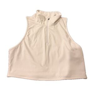 ANTONIO MELANI Cream Zip-Up Crop Top